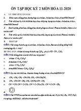 Đề cương ôn tập học kì 2 môn Hóa học Lớp 11